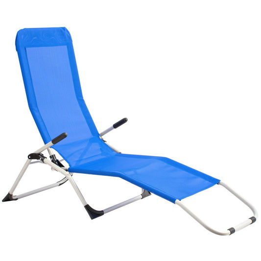 Reposera plegable relax azul.